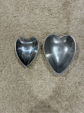 Nambe Heart- Serving Bowls - Silvertone